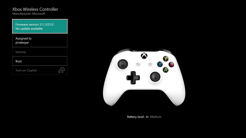 Xbox One controller update